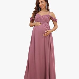 Elegant Mauve Maternity Dress